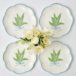 Scalloped Lily Of The Valley Starter Plate (Set Of 4)|Mrs. Alice Hot