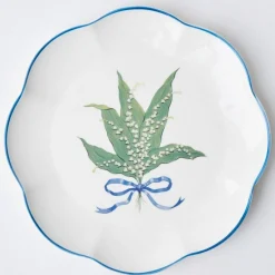 Scalloped Lily Of The Valley Dinner Plate (Set Of 4)|Mrs. Alice Sale