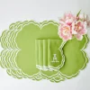 Serena Apple Green Scalloped Placemats (Set Of 4)|Mrs. Alice Clearance