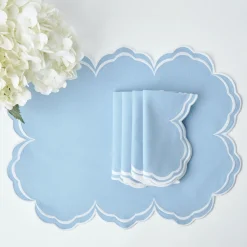 Serena Cornflower Blue Placemats (Set Of 4)|Mrs. Alice Outlet
