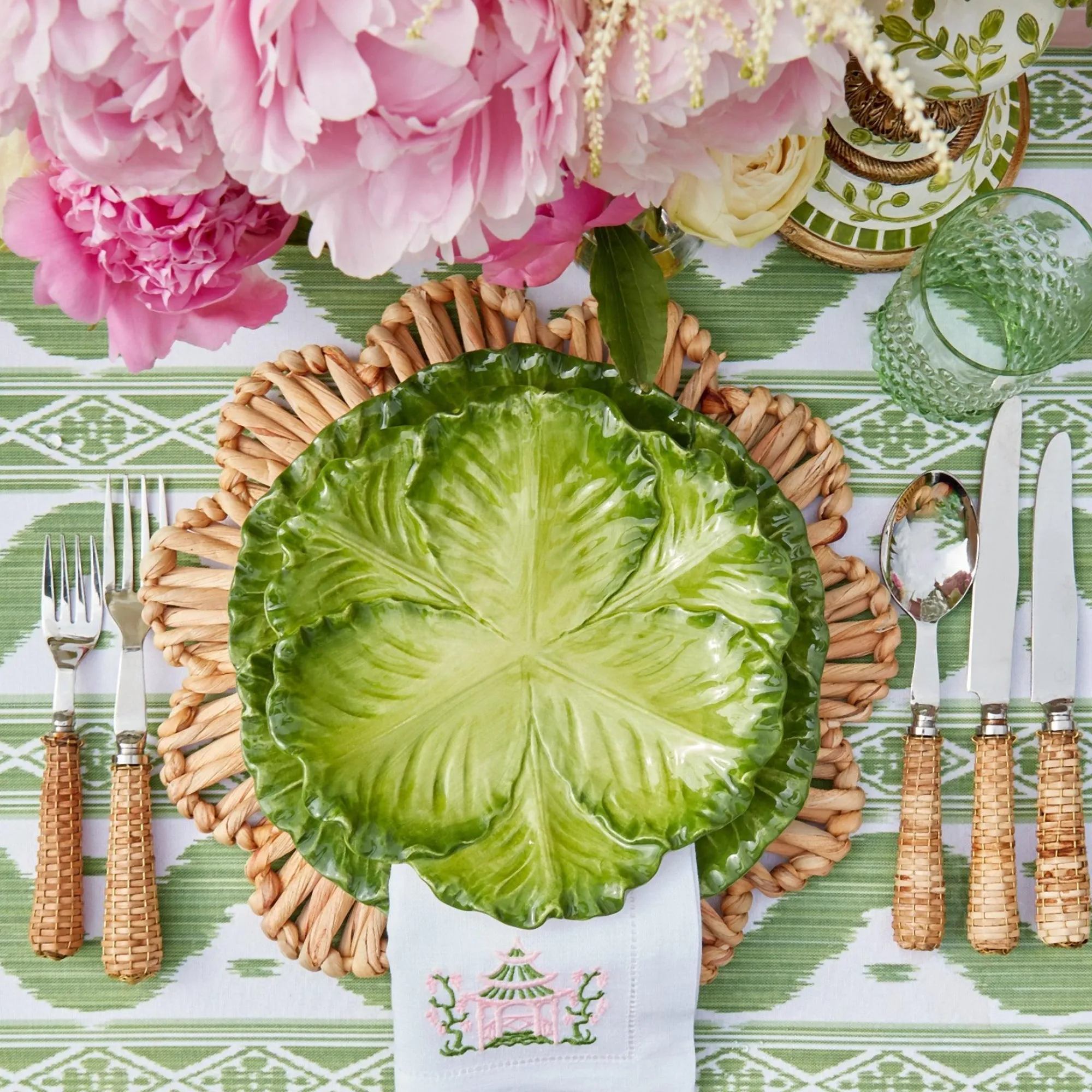 Serena Green Cabbage Dinner & Starter Plates (Set Of 8)|Mrs. Alice Best