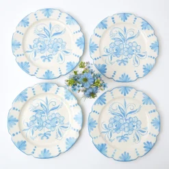 Seville Blue Gardenia Dinner Plate (Set Of 4)|Mrs. Alice Online