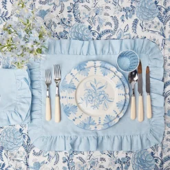 Seville Blue Gardenia Dinner Plate (Set Of 4)|Mrs. Alice