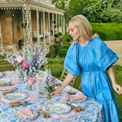 Seville Blue Gardenia Dinner Plate (Set Of 4)|Mrs. Alice