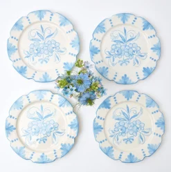 Seville Blue Gardenia Starter Plate (Set Of 4)|Mrs. Alice