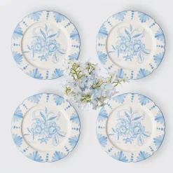 Seville Blue Gardenia Starter Plate (Set Of 4)|Mrs. Alice Hot
