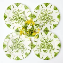 Seville Green Gardenia Dinner Plates (Set Of 4)|Mrs. Alice Outlet