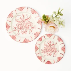 Seville Pink Gardenia Dinner & Starter Plates (Set Of 8)|Mrs. Alice