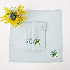 Sky Blue Linen Tulip Napkins (Set Of 4)|Mrs. Alice Hot