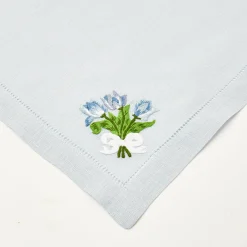 Sky Blue Linen Tulip Napkins (Set Of 4)|Mrs. Alice Hot