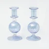 Small Camille Azure Candle Holders (Pair)|Mrs. Alice Outlet