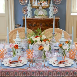 Small Camille Azure Candle Holders (Pair)|Mrs. Alice Outlet