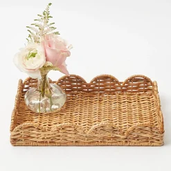 Small Scalloped Rattan Tray|Mrs. Alice New