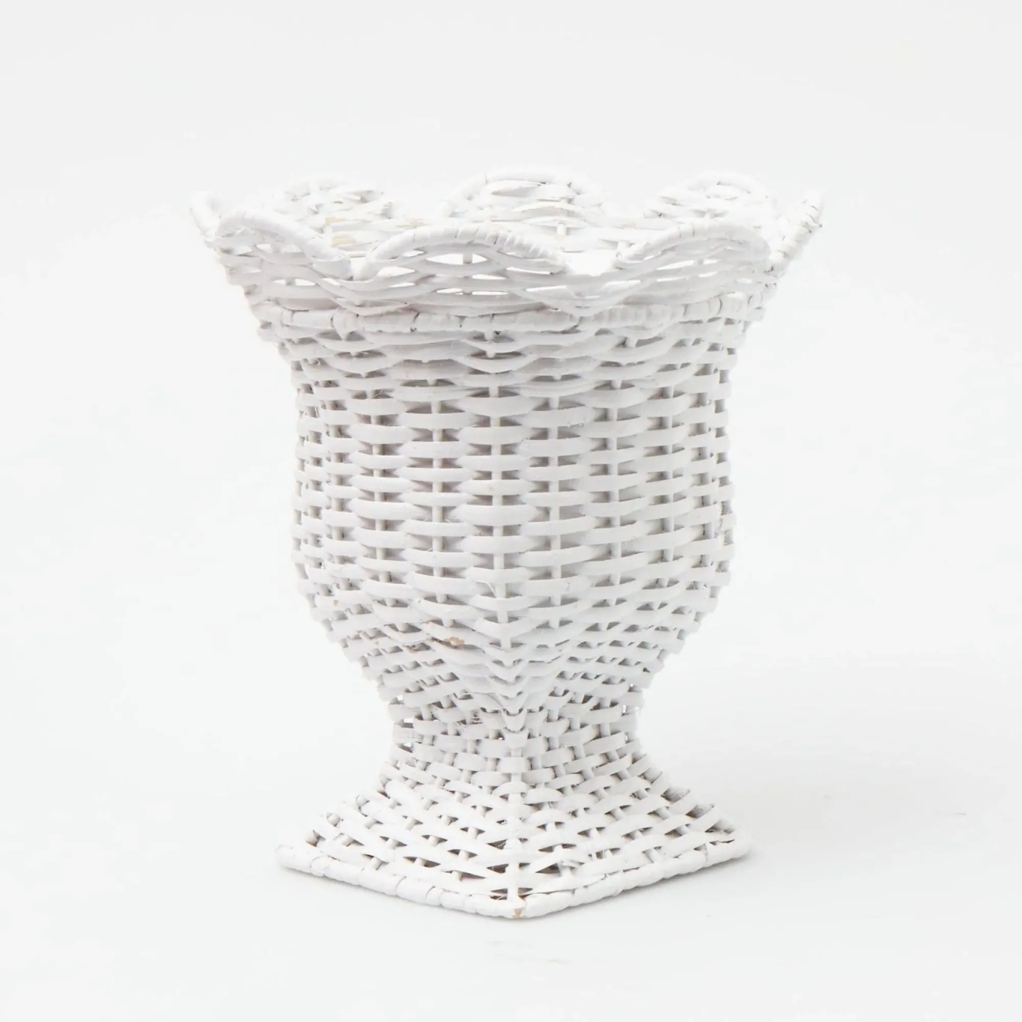 Small White Rattan Urn Vase|Mrs. Alice