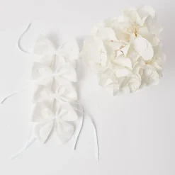 Snow White Velvet Napkin Bows (Set Of 4)|Mrs. Alice New