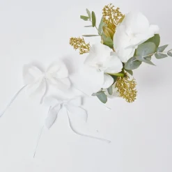 Snow White Velvet Napkin Bows (Set Of 4)|Mrs. Alice New