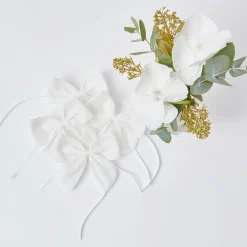 Snow White Velvet Napkin Bows (Set Of 4)|Mrs. Alice New