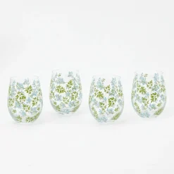 Spring Floral Glasses (Set Of 4)|Mrs. Alice Outlet