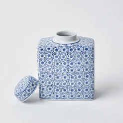 Square Floral Print Ginger Jar|Mrs. Alice New