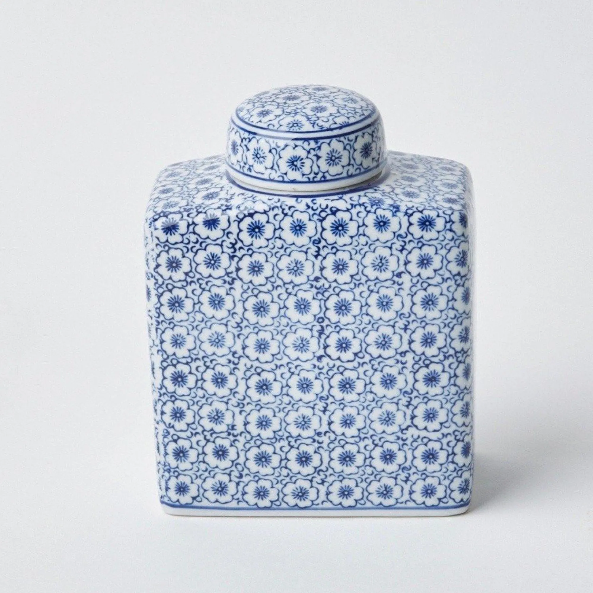 Square Floral Print Ginger Jar|Mrs. Alice New
