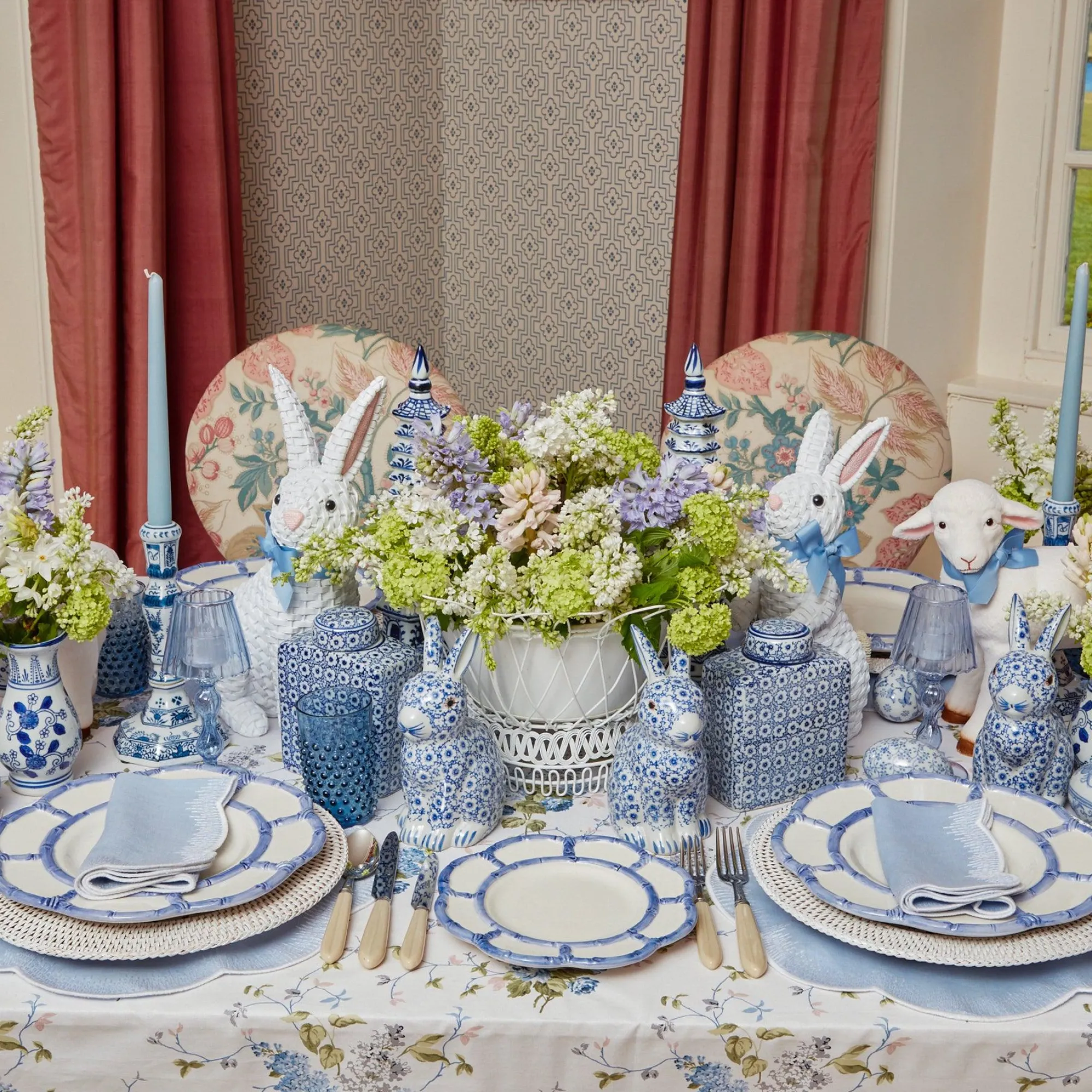 Square Floral Print Ginger Jar|Mrs. Alice New