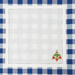 Strawberry White Linen Embroidered Napkins (Set Of 4)|Mrs. Alice New