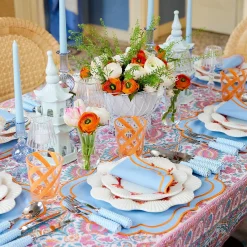 Sylvie Blue & Orange Napkins (Set Of 4)|Mrs. Alice Clearance