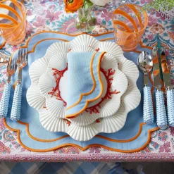 Sylvie Blue And Orange Placemats & Napkins (Set Of 4)|Mrs. Alice Sale