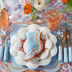 Sylvie Blue And Orange Placemats & Napkins (Set Of 4)|Mrs. Alice Sale