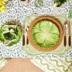 Sylvie Green Embroidered Napkins (Set Of 4)|Mrs. Alice Discount