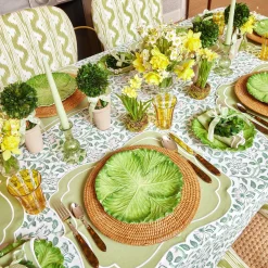 Sylvie Green Embroidered Placemats & Napkins (Set Of 4)|Mrs. Alice Discount