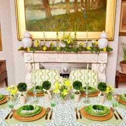 Sylvie Green Embroidered Placemats & Napkins (Set Of 4)|Mrs. Alice Discount