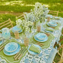 Sylvie Green Embroidered Placemats & Napkins (Set Of 4)|Mrs. Alice Discount