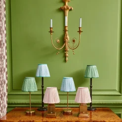 Tall Rechargeable Lamp With Green Lotus Lampshade|Mrs. Alice Outlet