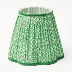 Tall Rechargeable Lamp With Green Lotus Lampshade|Mrs. Alice Outlet