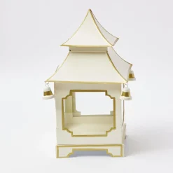 White & Gold Pagoda Lantern|Mrs. Alice