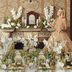 White & Gold Pagoda Lantern|Mrs. Alice