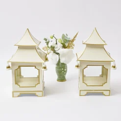 White & Gold Pagoda Lantern|Mrs. Alice