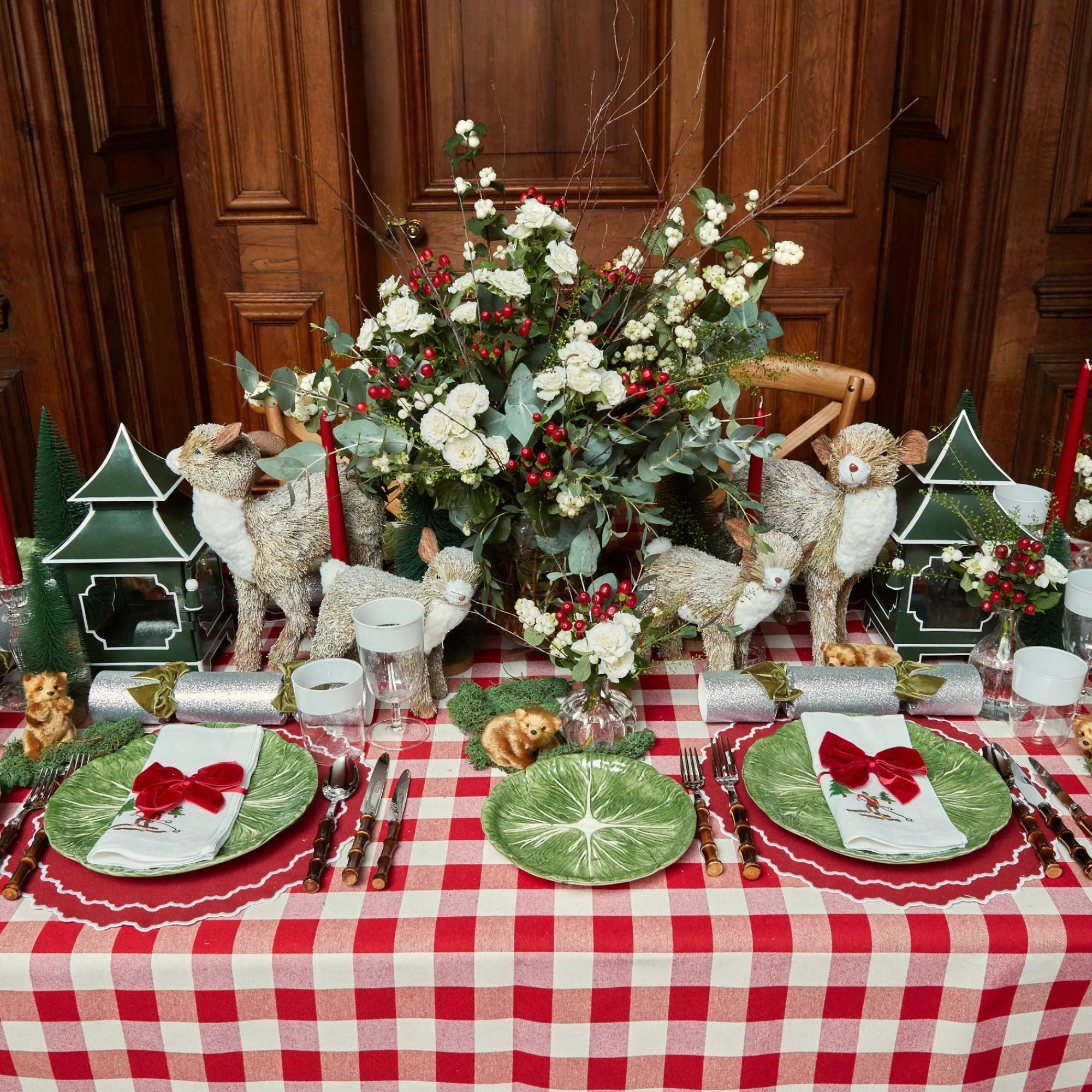 White Embroidered Skier Napkins (Set Of 4)|Mrs. Alice Outlet