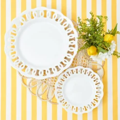White Lace Dinner & Starter Plates (Set Of 8)|Mrs. Alice Best