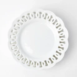 White Lace Dinner Plates (Set Of 4)|Mrs. Alice New