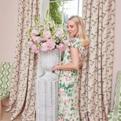 White Liliana Scalloped Rattan Urn|Mrs. Alice Best