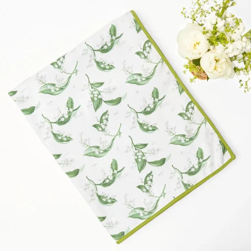 White Lily Of The Valley Tablecloth|Mrs. Alice Clearance