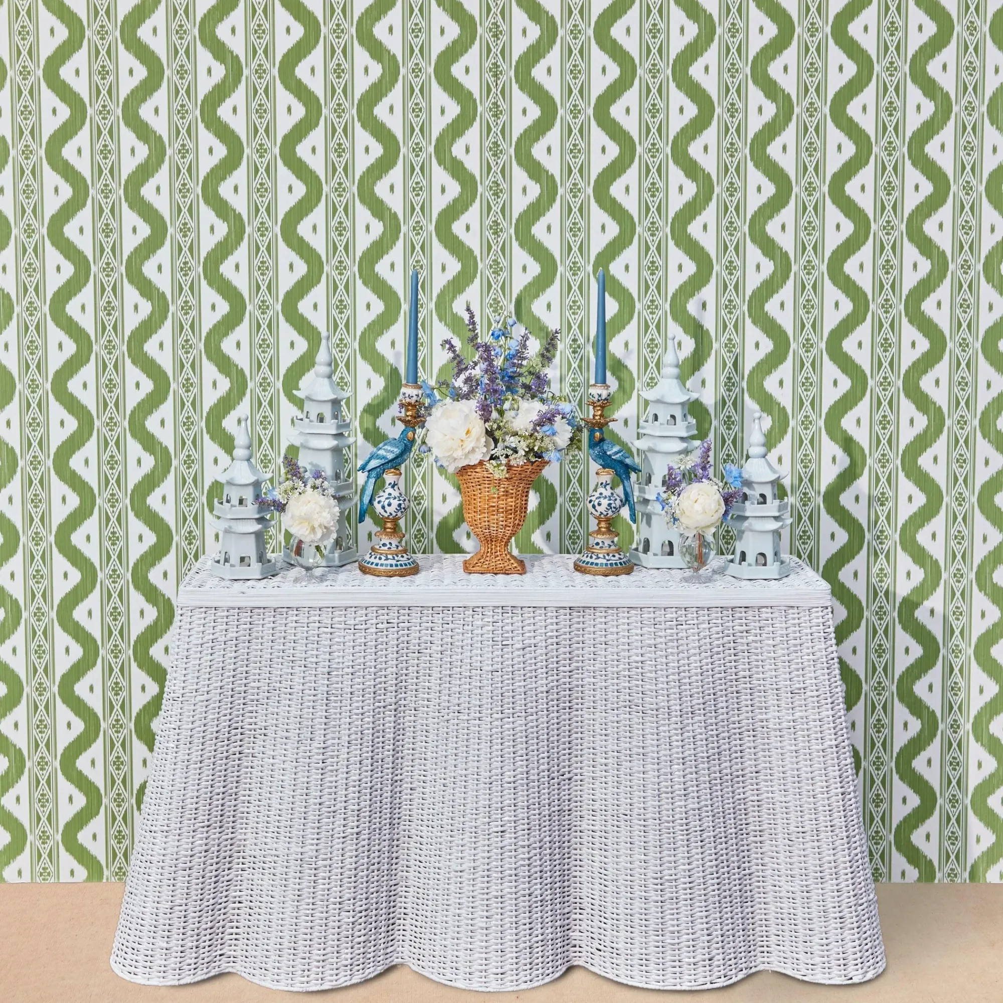 White Porcelain Pagodas (Pair)|Mrs. Alice Sale