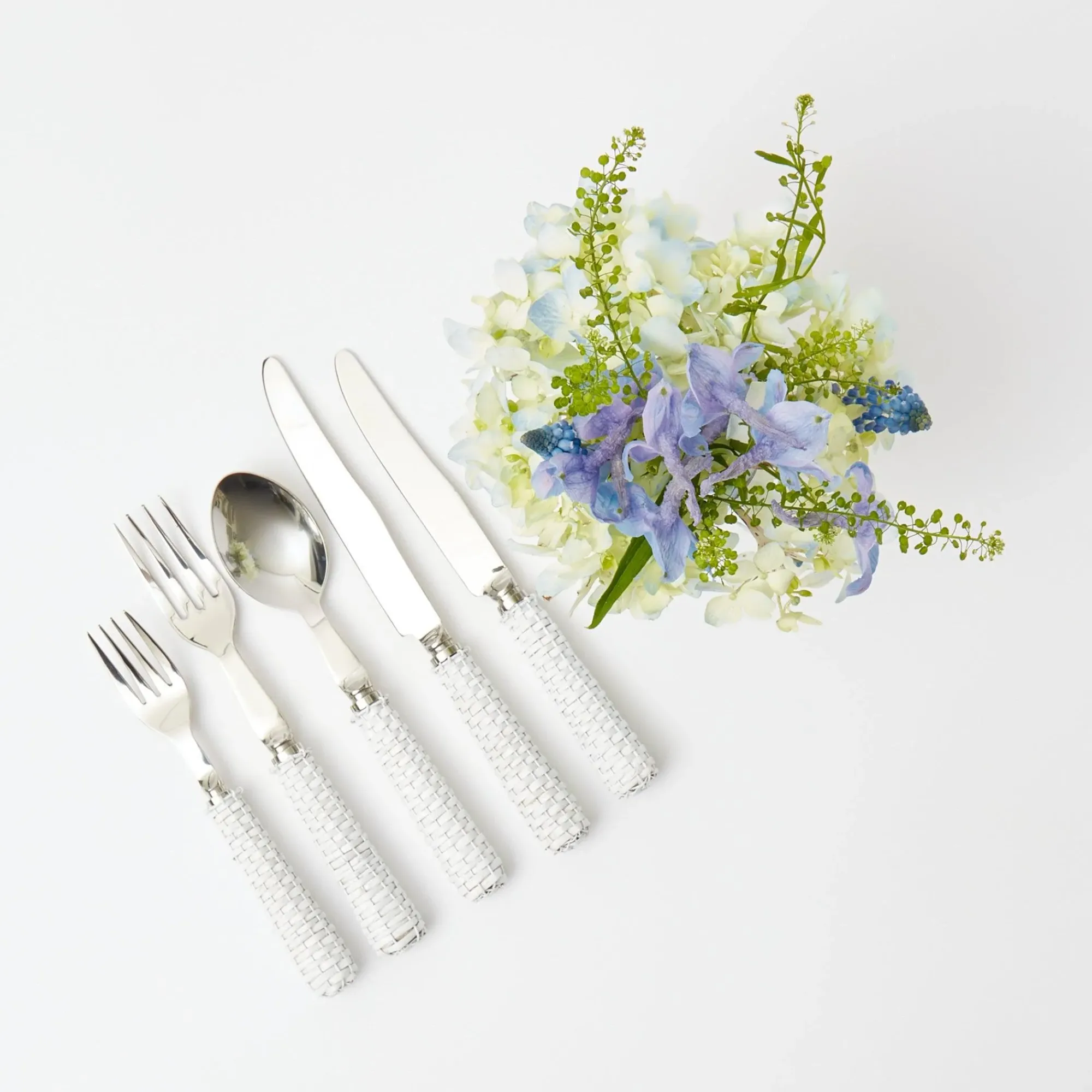 White Rattan Cutlery (5 Piece)|Mrs. Alice Outlet