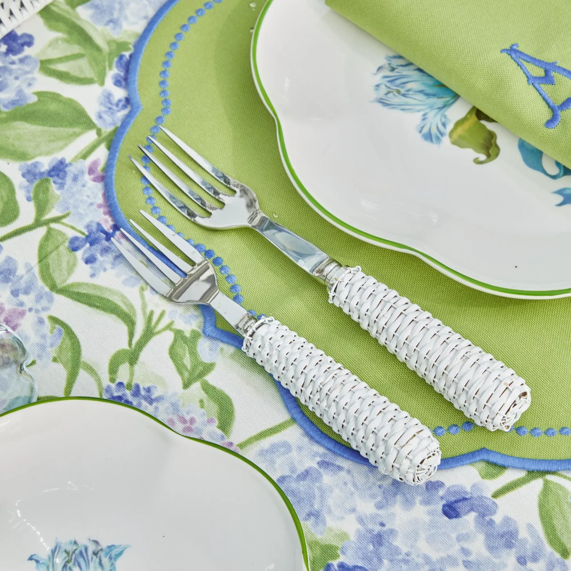 White Rattan Cutlery (5 Piece)|Mrs. Alice Outlet