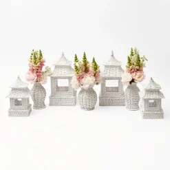 White Rattan Decoration Set|Mrs. Alice Outlet