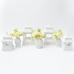 White Rattan Decoration Set|Mrs. Alice Outlet