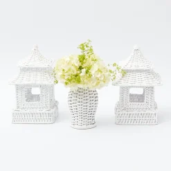 White Rattan Decoration Set|Mrs. Alice Outlet