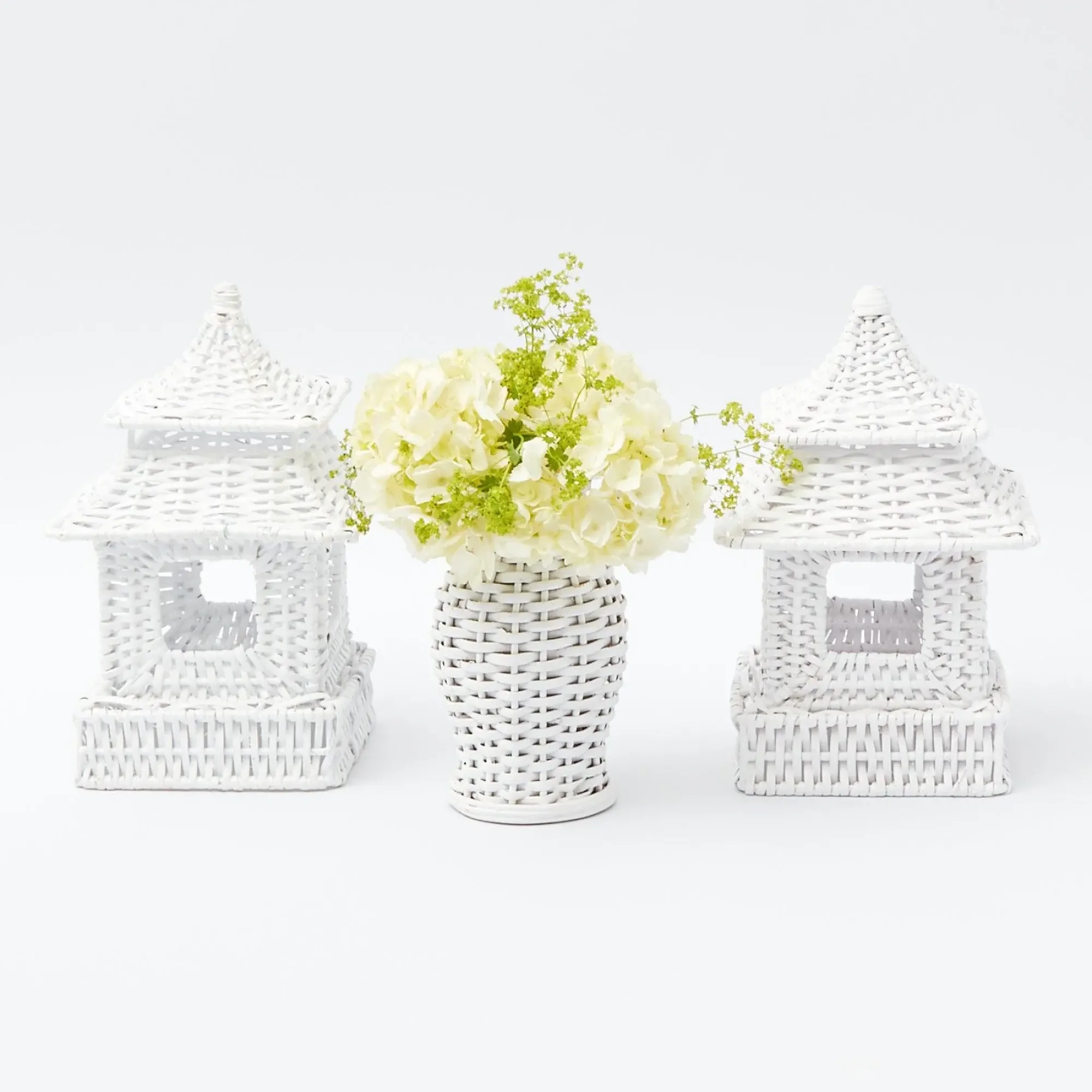 White Rattan Decoration Set|Mrs. Alice Discount